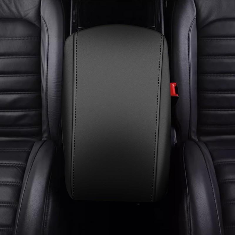 awnexuct Center Console Armrest Cover for Ford Edge 2015-2020 Black