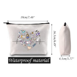JNIAP ICU Nurse Makeup Bag ICU Nursing Gift Emergency Nurse Cosmetic Bag Critical Care Gift Nursing Student Graduation Gift(heart)