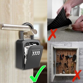 Key Lock Box, [No Installation Require] Diyife Portable Outdoor Lock Box for Keys with Removable Shackle, 5 Keys Capacity, Weatherproof 4-Digit Combination Key Safe for Home Garage AirBnb Office