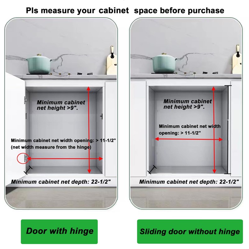 DINDON Pull Out Cabinet Organizer for Pans, Cookie Sheet, Bakeware,