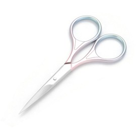 Motanar Precision Scissors, 3.9 Inch Stainless Steel Multi-Purpose Beauty Grooming Kit for Facial Hair, Eyebrow, Eyelash, Beard, Moustache (Pink)