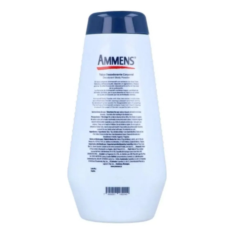 Talco Corporal Ammens Desodorante Aloe Vera 250g
