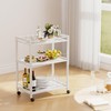 HITNET White Bar Cart, Home Bar Serving Cart, Kitchen Trolley