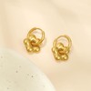 Waterproof Chunky Flower Dangle Earrings for Women Non Tarnish,Huggie Hoop