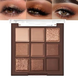 CAKAILA Paleta de Sombra de Ojos Neutral Nude Brown, Paleta de Sombra de Ojos Color Crema Desnuda de Bronce Dorado Rosa, Paleta de Sombra de Ojos...  