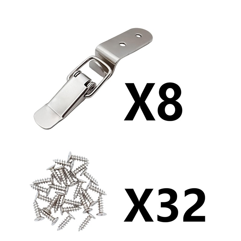 Lesnala 8 Pcs Stainless Steel 90 Degree Spring Toggle Lock