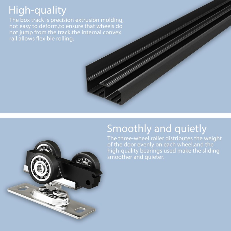 Sdstone Heavy Duty Bypass Door Hardware 48"/4FT,Aluminum Sliding Closet Door