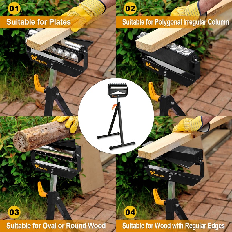 WORKESS Roller Support Stand,WK-RS010 132 Lbs Load Capacity,Adjustable Height (27"