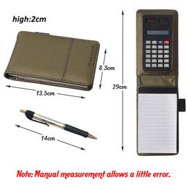 Marte Vanci Mini Pocket Notebook, A7 40 Sheets Quick Notes with Calculator and Pen for Business Trader Shopping Portable Notepads Memo Pad Replaceable Ruled Paper
