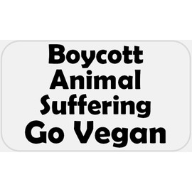 Boycott Animal Suffering Go Vegan - 100 Stickers Pack 2.25 x 1.25 inches