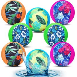 Realspring Water Skipping Ball for Kids Water Bouncing Ball Beach Pool Toy Ball for Summer Adult Swimming Pool Games Party Favors for Kids(8 Pcs, Tropical Style)