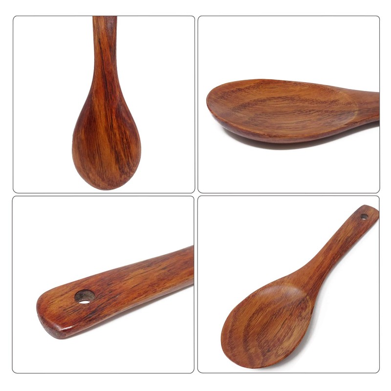 Honbay 2PCS Wooden Rice Paddle Wood Spoons Nonstick Heat Resistance