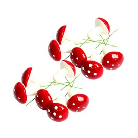 PRETYZOOM Christmas Mini Foam Mushroom Miniatures Xmas Tree Hanging Mushroom Ornament DIY Artificial Mushroom Plant Craft for Garden Bonsai Micro Landscape Party Flower Pots Xmas Party Decor 12PCS