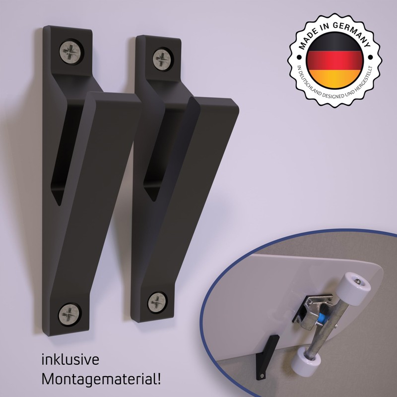 Luminick Wall Mount for Skateboard, Longboard, Sturdy Design Including Mounting