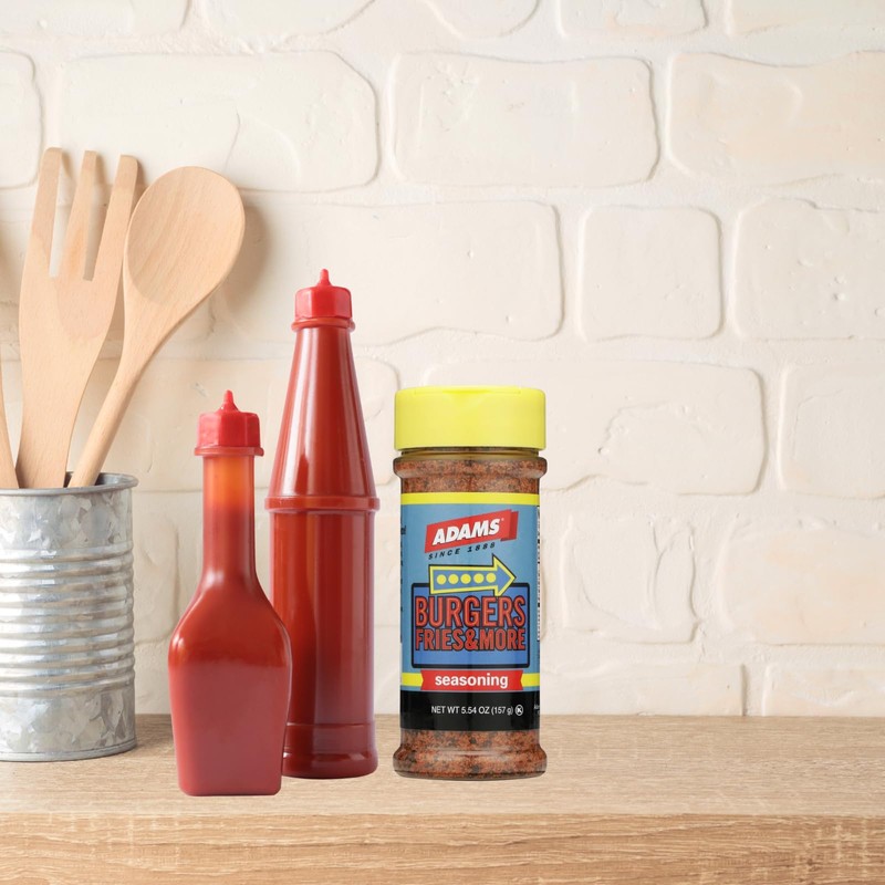 Adams Burgers, Fries & More Seasoning, 5.54 Ounce Bottle (Pack