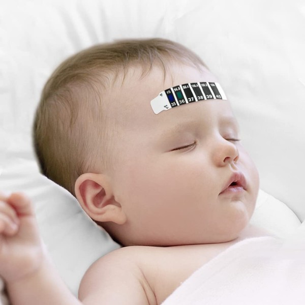 Children's Fever Thermometer, Forehead Thermometer Strips, Pre-Discolouration Stickers for Children,