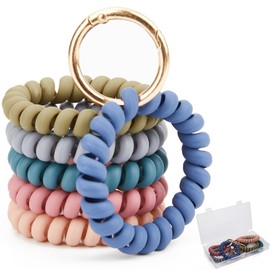 6PCS Stretchable Wristband Wristlet Keychain Easy to remove without damaging your nails - Ideal for Gym, Swimming, Sauna, Running, and Outdoor Activities（Unisex）