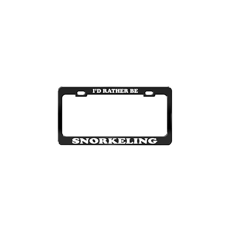 Product Express I'd Rather BE Snorkeling Black Metal License Plate