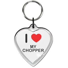 I Love Heart My Chopper Small Heart Shaped Key Ring