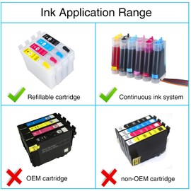 CoYlBod Refill Ink Kit Regular Ink Bottle Replacement (NOT Sublimation Ink) for T702XL Workforce WF-3720 WF-3725 WF-3733 WF-3730 for Refillable Cartridges or CISS