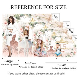 Mocsicka Quinceanera Birthday Backdrop for Sweet Girl Mis Quince Anos 15th Birthday Party Decorations Blue Silver Photograpy Background Prop (7x5ft (82x60 inch)) (Pink, 7x5ft (82x60 inch))