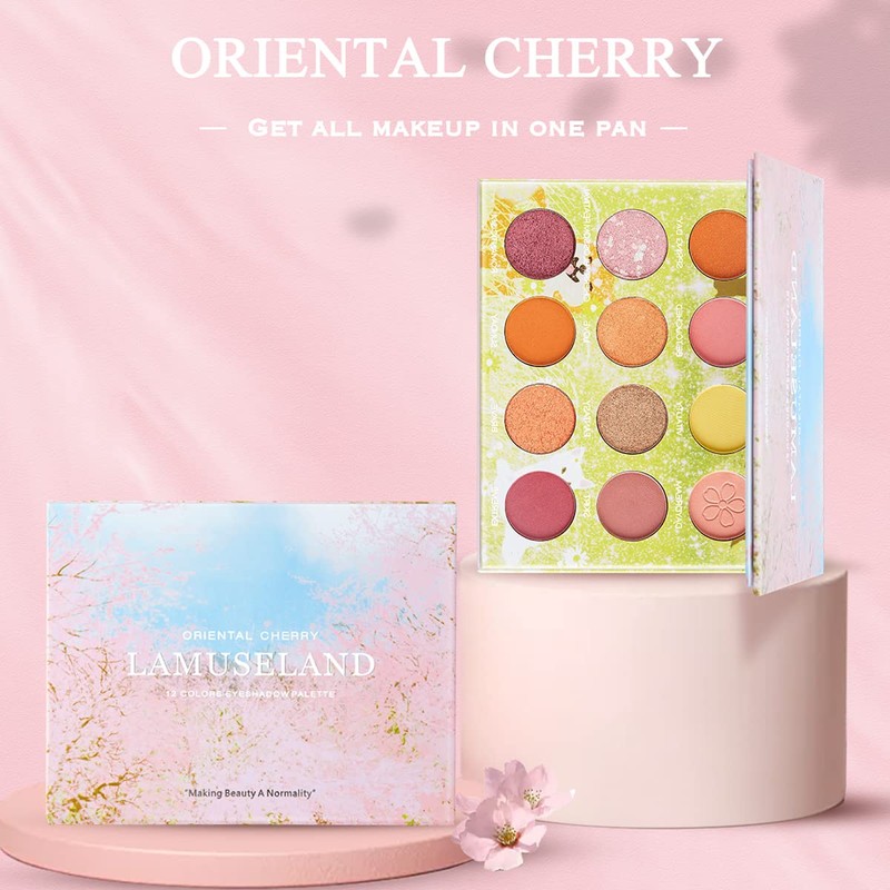 12 Color Eyeshadow Palette, Pearl Mat, Fine Powder, Korean Style,