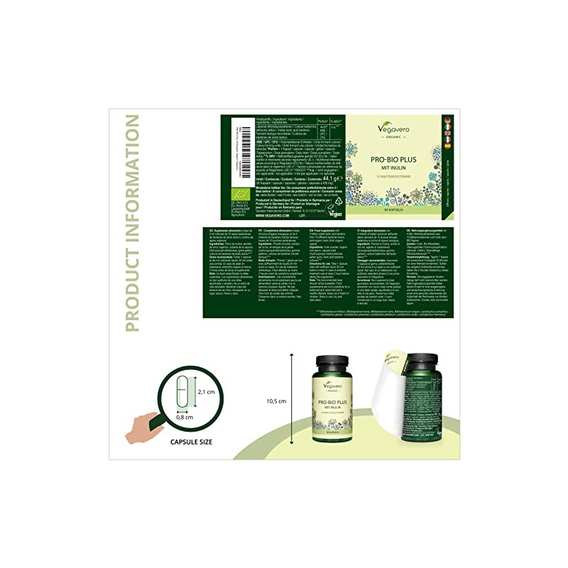 Probiotics & Prebiotics Vegavero® | 100% Organic | 10 Strains