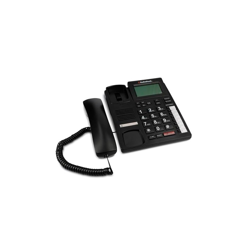 RadioShack Teléfono Alámbrico con Alarma Casa | Color Negro