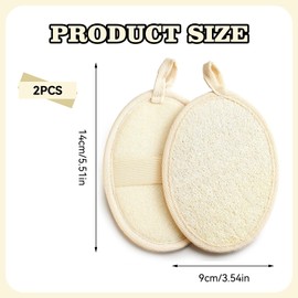 Pack of 2 Loofah Sponge Body, Reusable Shower Sponge, Natural Exfoliating Sponge Body, Loofah Shower Brush, Wash Shower Sponge, Face Body Shower, Loofah Exfoliating Body Scrubber, Hygienic