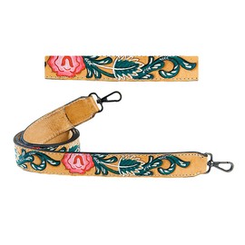 American Darling Hand Tooled Genuine Leather Crossbody Handle Strap for Bags | Phone Crossbody Strap | Crossbody Keychain Strap for Wallet Purse Clutch Cellphone Key Chain Holder | Shoulder Bag Strap