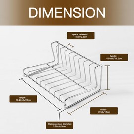 IMEEA Plate Rack Dish Drying Rack for Kitchen Counter SUS304 Stainless Steel Dish Stand Holder Organizers for Cabinet