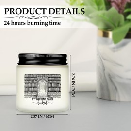 MTLEE 6 Pcs Christmas Book Lover Gifts 3.5 oz Book Scented Candle Library Lovers' Day Gifts Rustic Bookshelf Sign Soy Wax Jar for School Readers Writers Students Teacher Office(Christmas Scent)