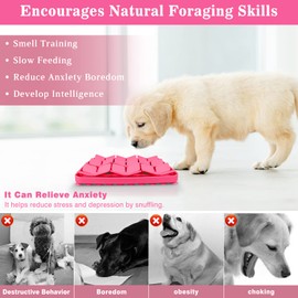 MOOGROU Snuffle Mat for Dogs,Silicone Interactive Dog Mat No Hurt for Dog's Nose for Smell Training and Slow Eating,Encourages Natural Foraging Skills and Stress Relief for Dog Mental Stimulation Toy
