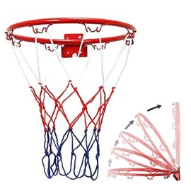 Basketball Hoop And Net Set, Wall Mounted Metal Outdoor Hanging Basket, Mini Basketball Netball Hoop With Ring And Net, Portable Hanging Goal For Indoor Outdoor Sport (Diameter 32CM)