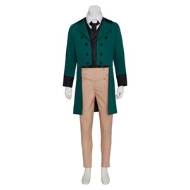 Fortunehouse Men's Victorian Fancy Outfit 18th Century Regency Tailcoat Vest Costume (XL, STYLE 4-Green) X-Large