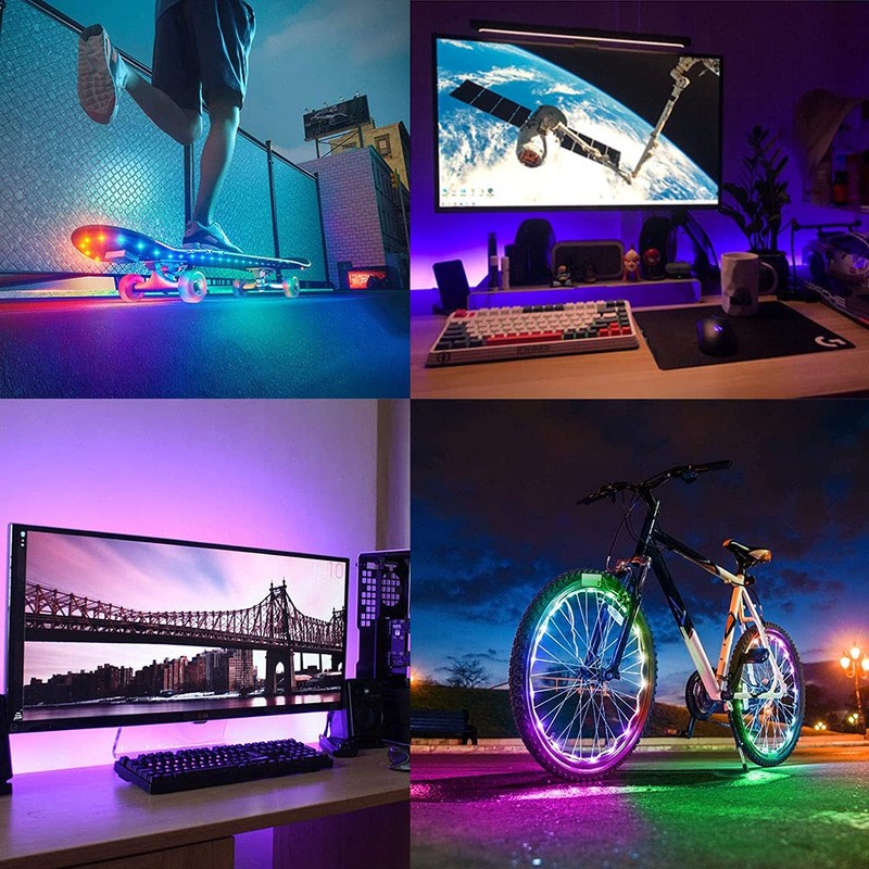 lawnko LED Strip with 24 Keys Remote Control, 2m Battery