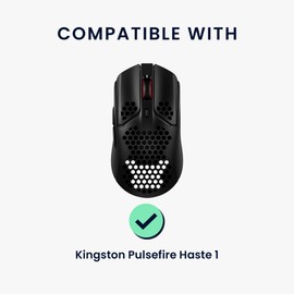 kwmobile Mouse Grip Tape Compatible with Kingston Pulsefire Haste 1 Grip Tape - Non-Slip Faux Leather - Black