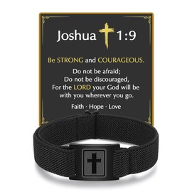 Kidbbi Mens Cross Bracelet Boys Gifts Baptism Confirmation Birthday Gifts