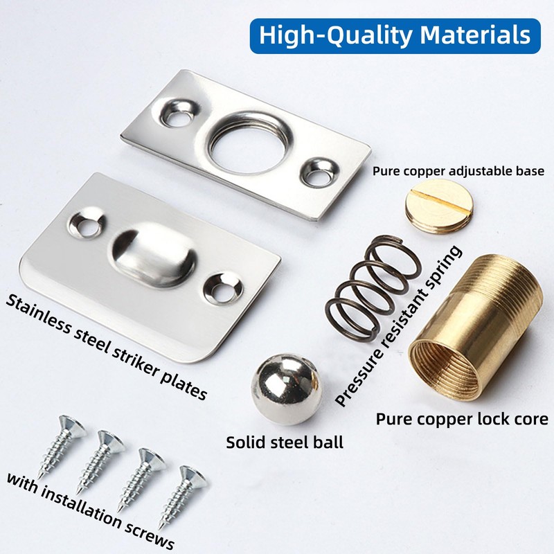 4 Pcs Ball Catch for Top of Door (with Spring)