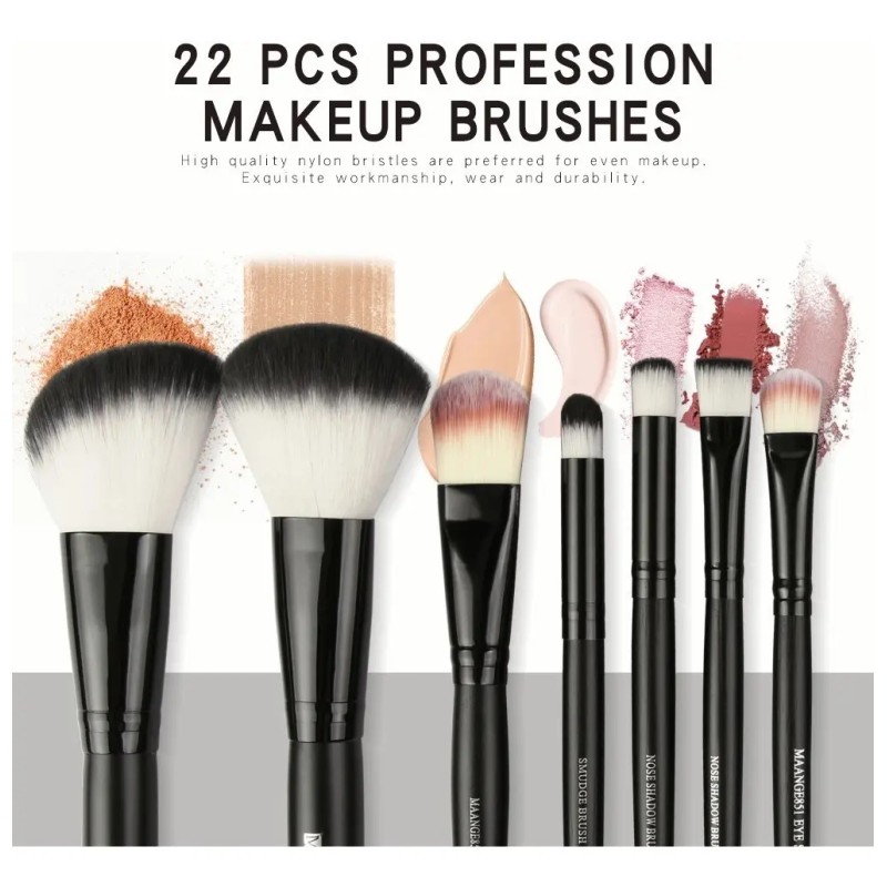 Set de Brochas de Maquillaje Profesional de 22 Piezas para