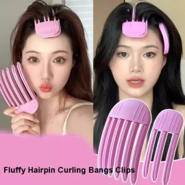 2pcs 푹신한 머리핀 컬링 앞머리 클립 헤어 뿌리 Volumizing 세트 여성 고정 패션 볼륨 롤러 [6 Teeth-1pc] 2pcs Plush Hairpin Curling Hair Front Clip Root Volumizing Set Women's Fixation Fashion Volume Roller [6 Teeth-1pc]