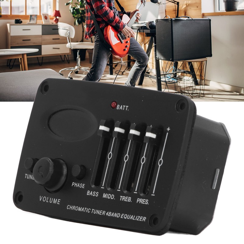 Acoustic Guitar 4 Band Equalizer EQ Preamps Piezo Pickup Chromatic
