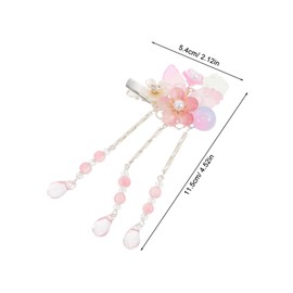 Ipetboom 2 Pairs Vintage Flower Hair Clips Aesthetic Hanfu Hair Accessories with Tassels for Cosplay Festivals and Everyday Wear