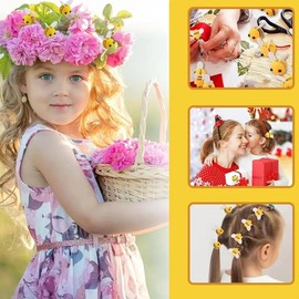 Biafiog 50PCS Bee Pompom Hair Ball Polyester Child Headdress Wedding Figurines DIY Handmade Material Hat Clothing Decor