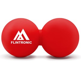 Flintronic Massage Ball, Double Lacrosse Ball, Hard Peanut Massage Ball, for Myofascial Release, Foot, Back, Trigger Point Therapy, Deep Tissue Massage, Red