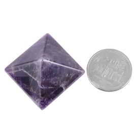 KYEYGWO Reiki Healing Crystal Pyramid Gemstone Energy Healing Stone Pyramids Fengshui Figures for Spiritual Meditation and Home Decoration, Amethyst
