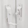 Wocoe 90 Degree Flip Door Sliding Latch, Matte White Stainless