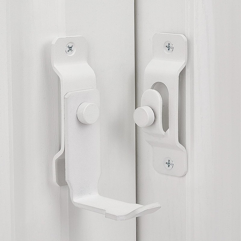 Wocoe 90 Degree Flip Door Sliding Latch, Matte White Stainless