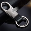 Leather Car Keyring (with 2 Extra Rings) for Men and