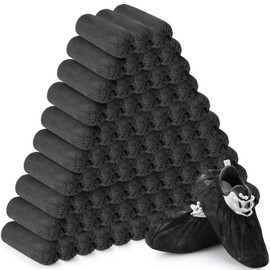Vabean 1000 Pcs Disposable Shoe Covers Boot Cover Waterproof Nonslip Shoe Protector Covers for Indoor Carpet Floor Workplace Protection, One Size Fit Most (Black)